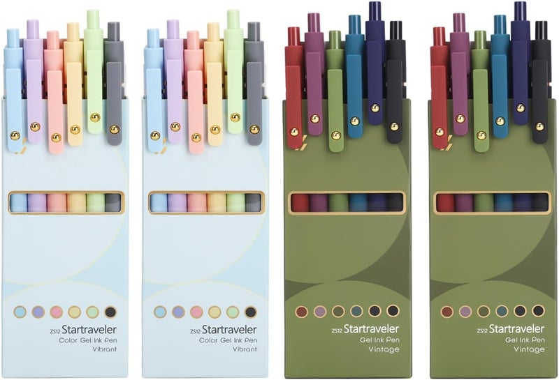 FIOVER Colored Pens, 24 Pack Colorful Gel Pens, Quick-Dry 0.7mm Medium Point for Journaling, Note Taking, Doodling, Aesthetic Office School Supplies, Gifts for Women Men(24PCS Aesthetic+Vintage) - Image 1